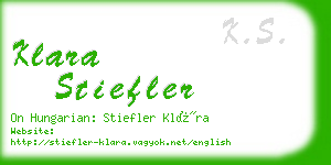 klara stiefler business card